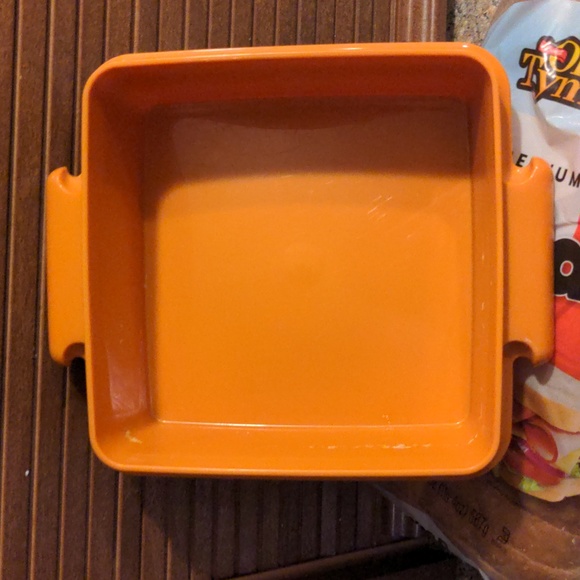 Vintage Tupperware Square Away Sandwich Holder Orange 1362-18 - Picture 7 of 9